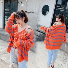 Трикотаж Женский осень и зима женский цвет v-образный вырез толстый мм большой размер женский свитер кардиган