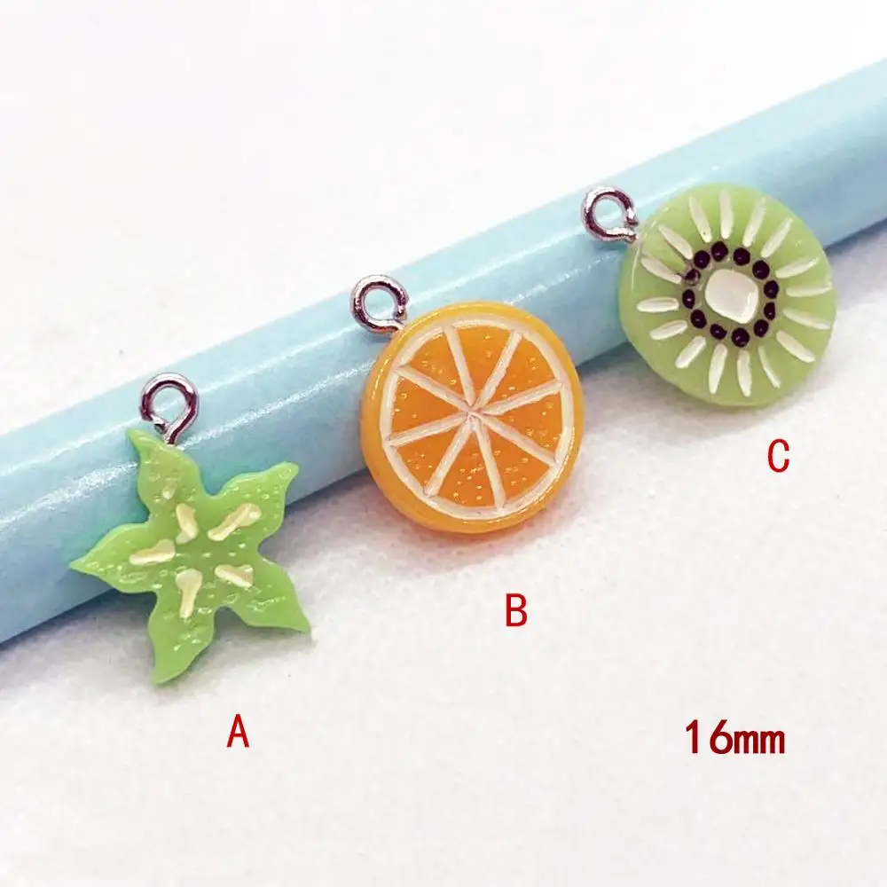 10pcs 16mm Kawaii Starfruit Orange Resin Fruit Slice Charms Pendants For DIY Decoration Earrings Key Chains Jewelry Accessories | Украшения