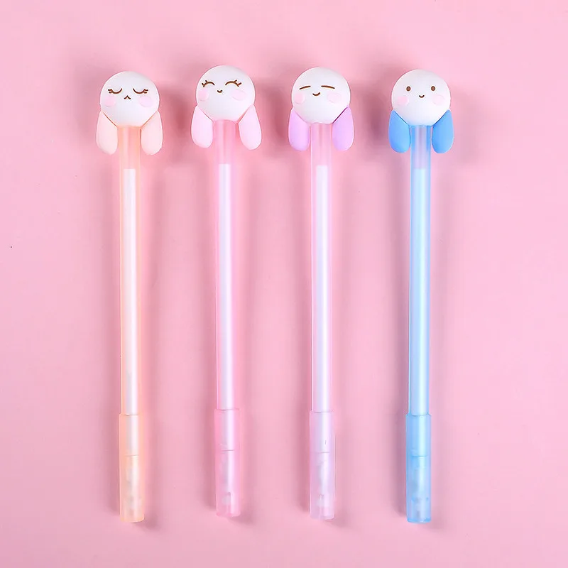 

10 шт. мультяшная Силиконовая ручка для подписи 0,5 мм черная кавайная школьная Канцелярия гелевые ручки