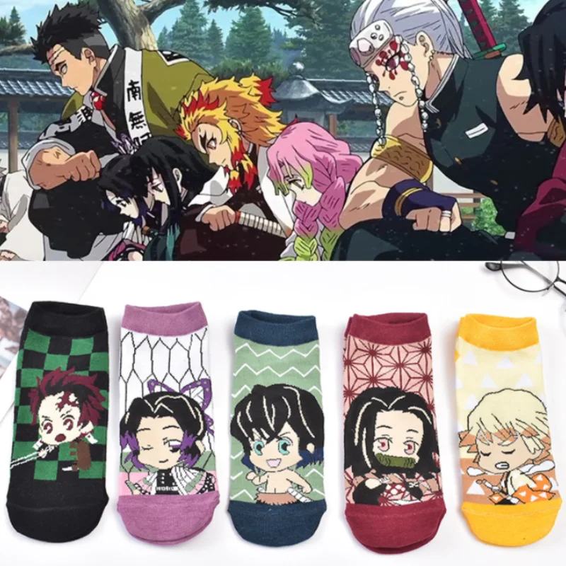 

Anime Demon Slayer Cosplay socks cute cartoon boat socks adult women's cotton low waist ankle socks