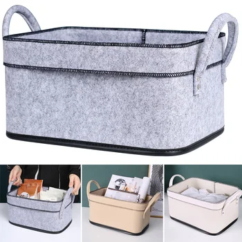 

Simple Nordic Style Storage Felt Basket Household Sundries Clothes Cosmetic Storage Case Box UD88