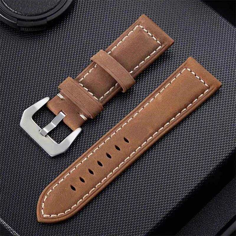 New-Men-Watch-Accessories-Watch-Strap-Watchband-Vintage-Crazy-Horse-Leather-4-Color-Women-20mm-22mm(6)