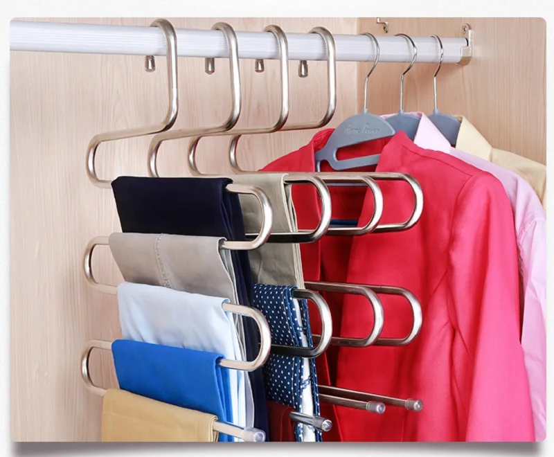 5 слоев s-образные многофункциональные вешалки для одежды, вешалки для хранения брюк, вешалка для одежды, многослойная вешалка для хранения одежды