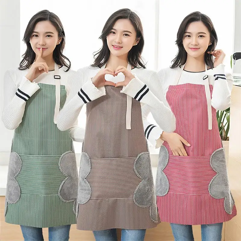 Men Women Home Cooking Apron Waterproof & Oil-Proof Hand Erasable Oxford Cloth Apron Adjustable Buckle Big Pocket Cleaning Tools