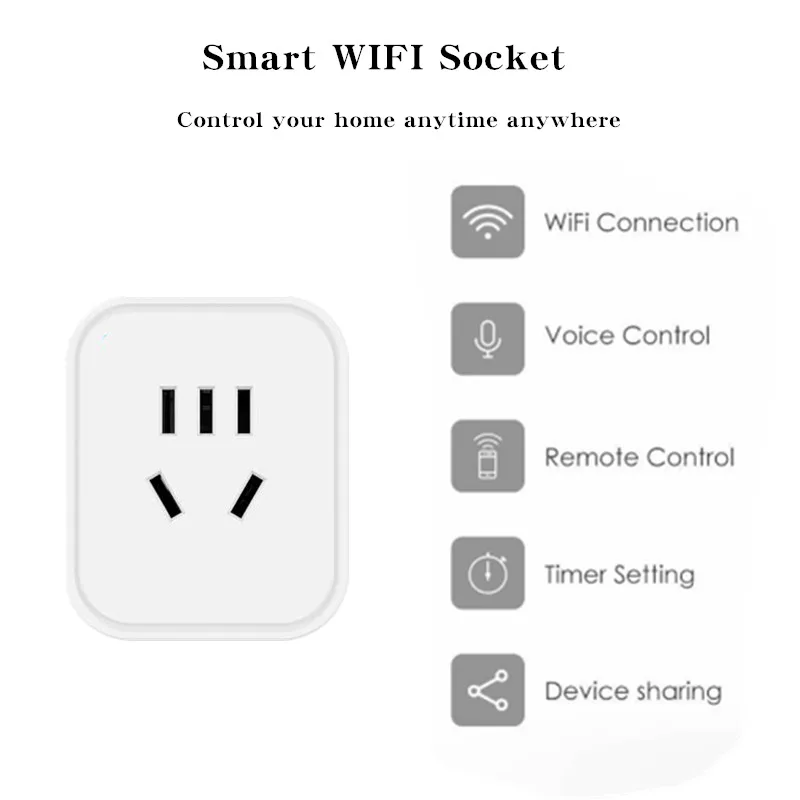 Беспроводная смарт розетка Dohome AU с поддержкой Siri/IOS Wi Fi 10 А пульт дистанционного