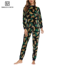 Urban CoCo женский флисовый пижамный комплект с цветочным принтом для отдыха