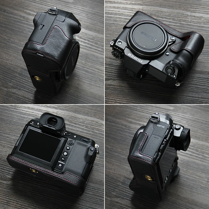 Capa de Couro Genuíno para Câmera Gfx100s com Proteção de Metade para Câmera Fujifilm Capa - Image 3