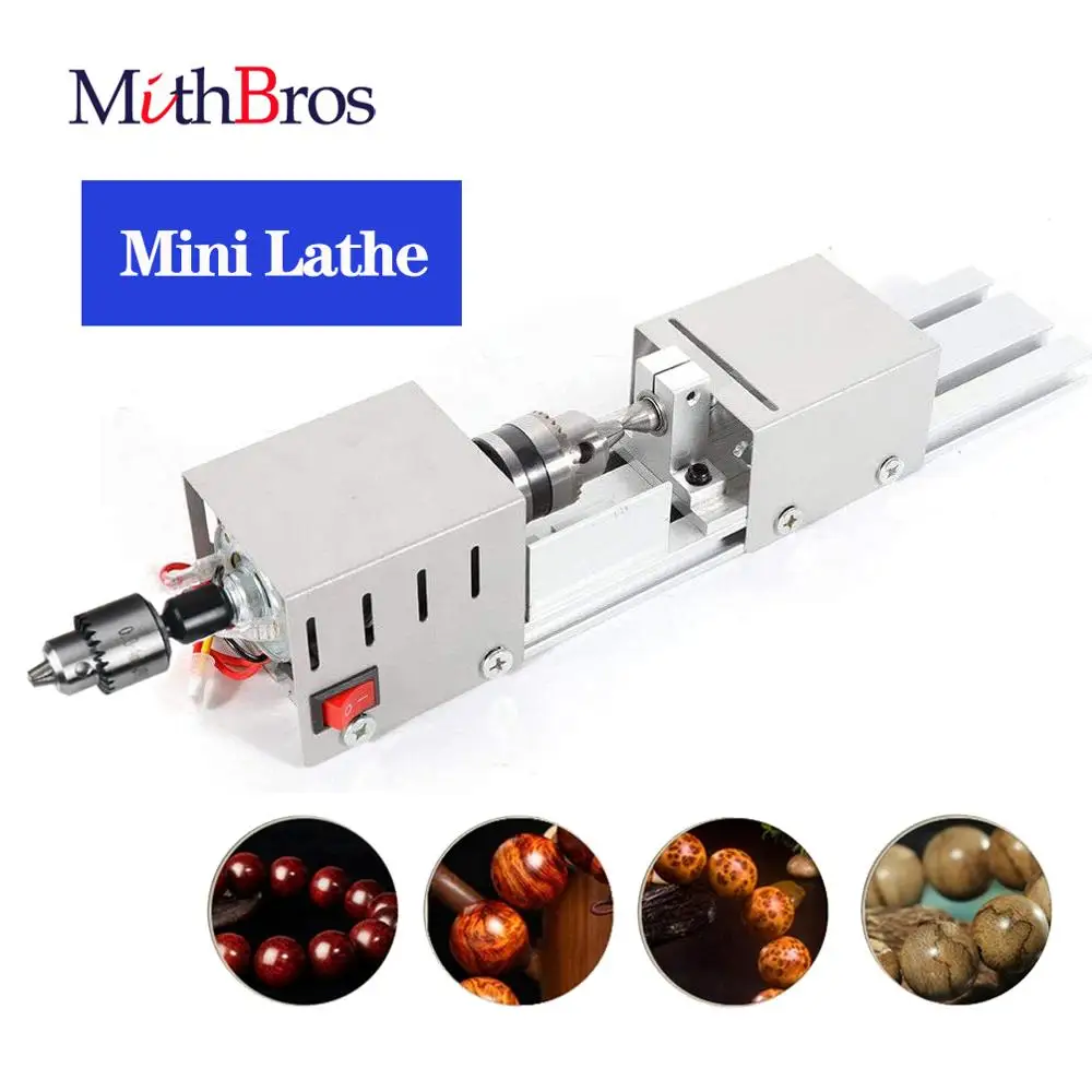

Mini Wood Lathe Machine DIY Woodworking Miniature Buddha Pearl Lathe Grinding Polishing Beads Wood Drill Rotary Tool 12-24VDC