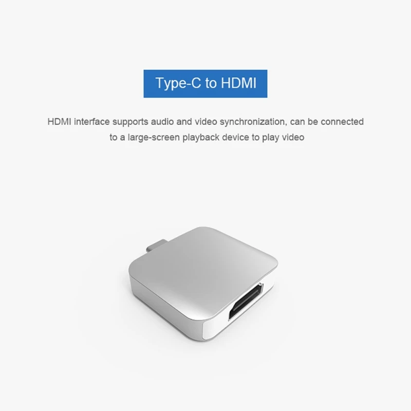 Мини USB C Plug-and-play монитор Широкая совместимость конвертер высокой четкости type-C к адаптеру
