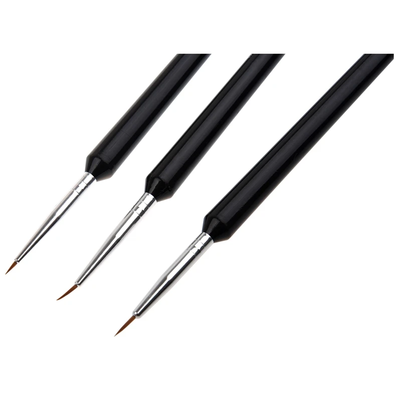 Кисти для нейл-арта-Профессиональные кисти для нейл-арта-соболь дизайн ногтей, ручка с кисточкой, Detailer, лайнер набор из 3