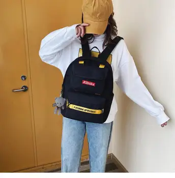 

Fashion Women Backpack Solid Color School Bag For Teenage Girls Female Shoulder Bag Nylon Travel Backpack Mochila New Bagpack