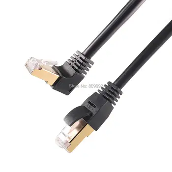 

0.3M Right Angle Cat7 Ethernet Cable Right Angle Down RJ45 High Speed Network cord for Modem Router Cable Ethernet