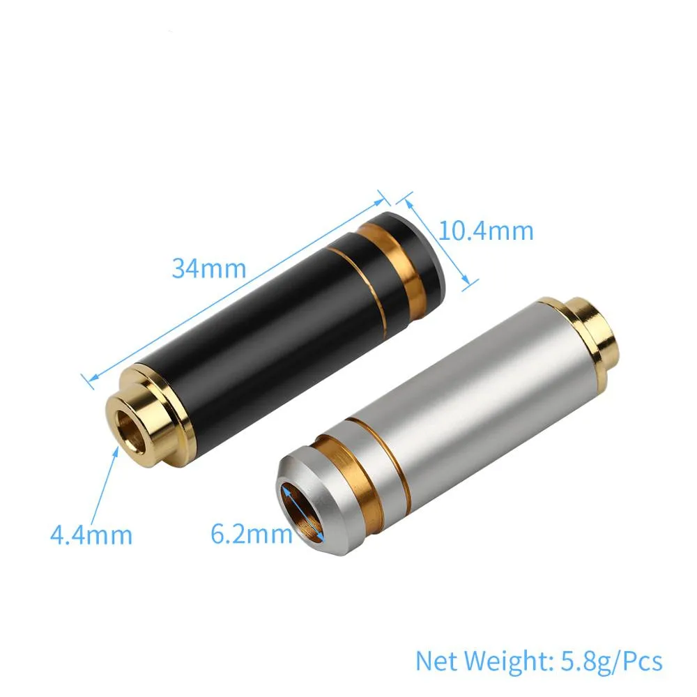 5pcs Hifi 4 4mm Jack Balanced Headphone Plug Audio Connectors 4 Pole Copper Gold Speaker Wire Connector Earphone Adapter DIY