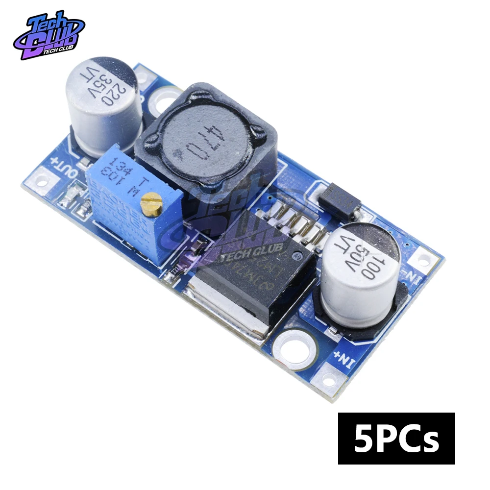 

5PCs DC-DC Buck Converter LM2596 Step Down Input 4V-35V Output 1.23V-30V DC-DC Step-Down Power Supply Regulator Module
