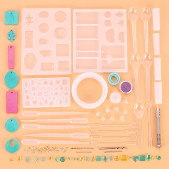

73pcs Resin Epoxy Molds Designer DIY Handmade Bangle Jewelry Pendant Keychain Cahrm Kit Stone Silicone Mold for Resin Epoxy Clay