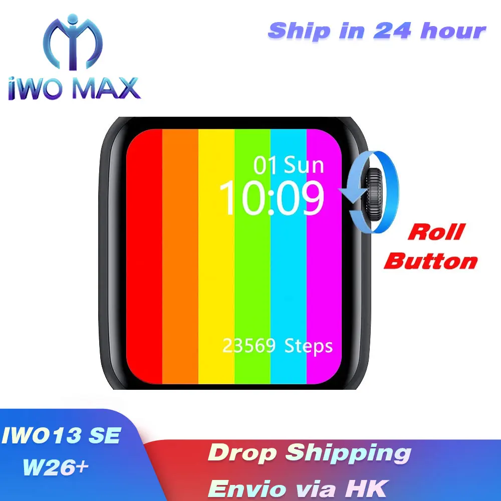 Reloj y rodillo inteligente IWO 13 MAX, botón InfiniteScreen para llamadas telefónicas, ECG, presión sanguínea, resistente al agua, W26Plus, deportivo, 2021|Relojes inteligentes| - AliExpress