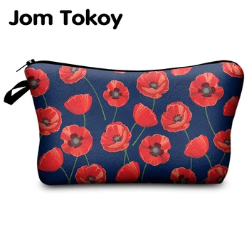 

Jomtokoy Women Flowers Printing PatternTravel Cosmetic Bag Makeup Bag Handbag Female Zipper Purse Small Cosmetics Make Up Bags