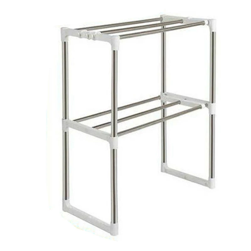 

Stainless Steel Adjustable Multifunctional Microwave Oven Shelf Rack Standing Type Double Kitchen Storage Holders