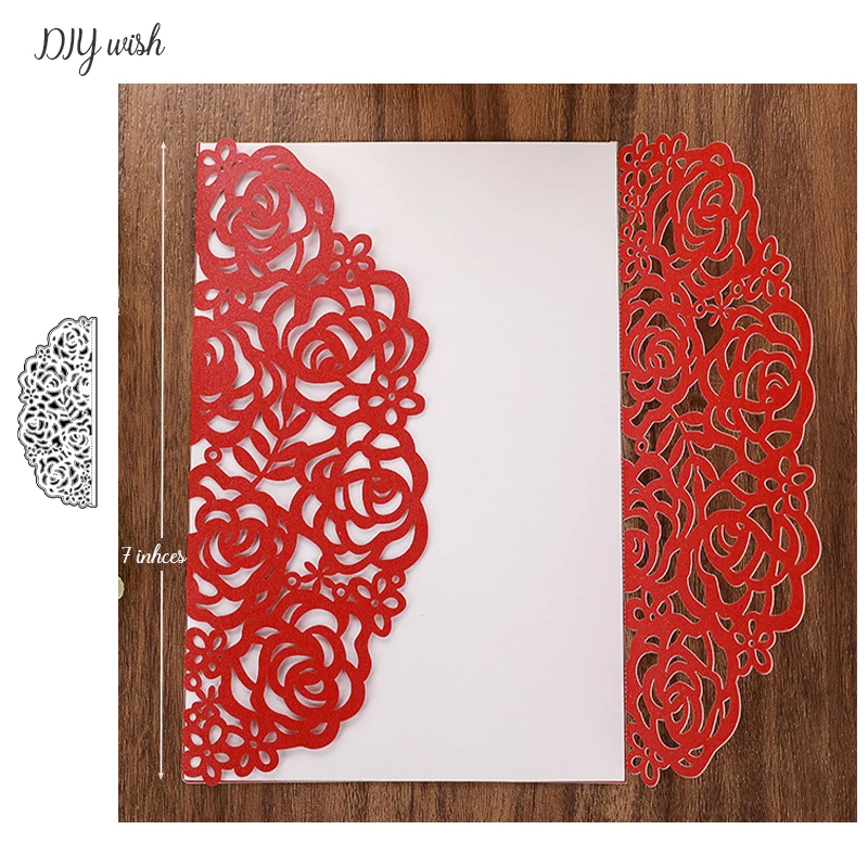 Rose Edge Dies Wedding Invitations Border Metal Cutting Dies New for Scrapbooking Party Greeting Cards Making Tools