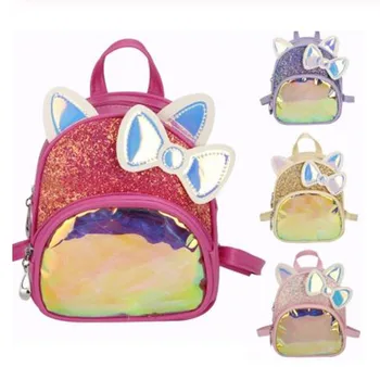 

New Chlidren Kids Shoulders Bag Cute Sequins Bow Casual Travel Girls Backpack Sequined Bow Backpack