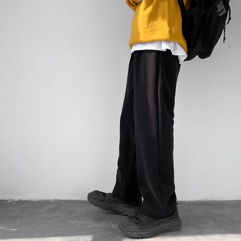 Men's trousers autumn winter slimming solid color new slimming slacks loose casual fashion personality youth men's wear