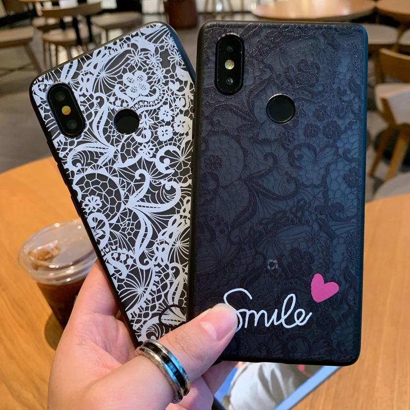 Матовый Мягкий силиконовый чехол с кружевным цветочным узором для Xiaomi Mi 8 9 9T A1 A2 A3