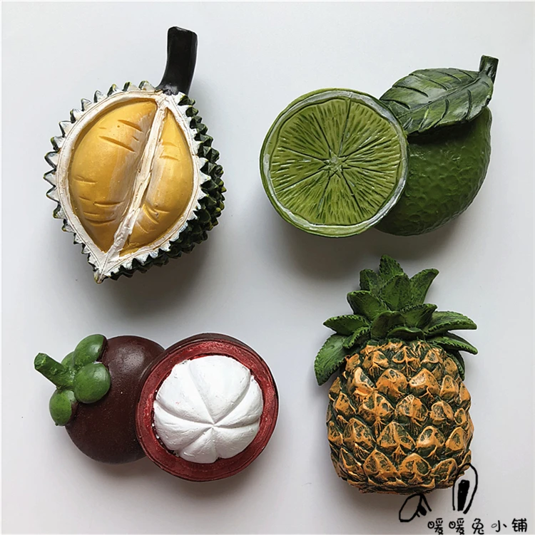 Durian mangosteen лимон Ананас Фрукты смолы наклейки на холодильник стерео магнит