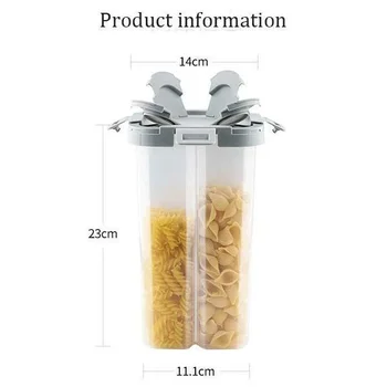 

Four-grid Storage Sealed Box Kitchen Storage Tank Sealed Tank Storage Box Compartment Transparent Box Plastic Food Storage Box