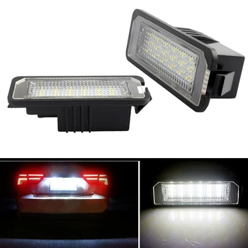 

1pair LED Number License Plate Light Lamps 12V Car Plate Lights Accessories for VW GOLF 4 5 6 7 Polo 9N 6R Passat B6 CC