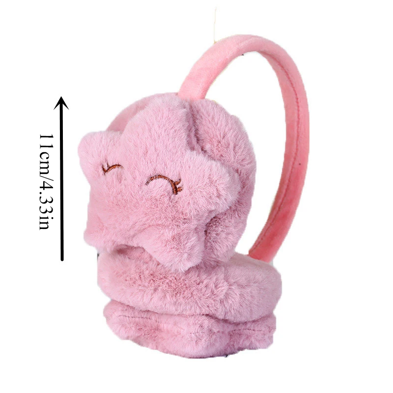 Зимние теплые наушники для детей плюшевые меховые со звездами симпатичная