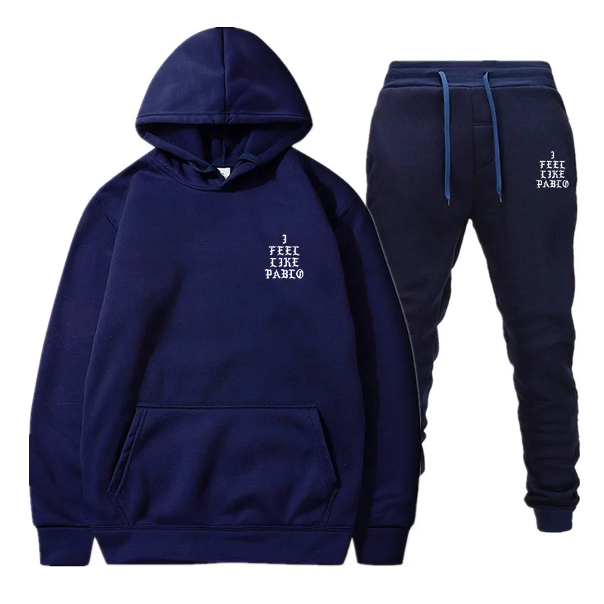 Fashion men's sportswear+Sweatpants Suits Hoodie Sweatshirt printing Casual Harajuku Warm Fleece Hooded Pullover new Jacket