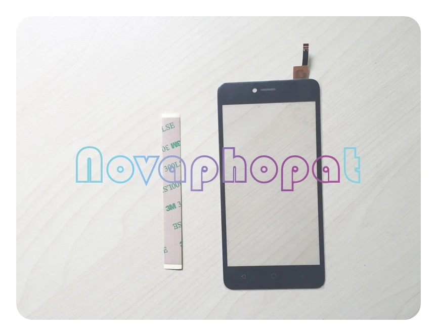 Novaphopat Топ черный/золотой сенсорный экран для BQ 5058 5059 стекло дигитайзер +