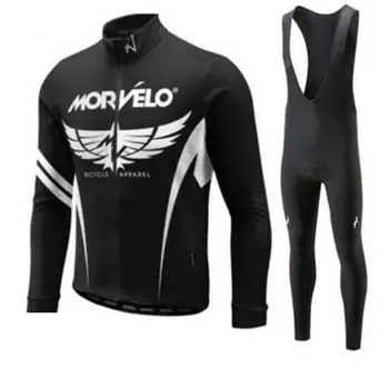 

2019 Morvelo Cycling Jersey spring autumn long sleeve pants Set MTB 9d gel pad Cycling Clothing Road Bike Bib Pants kits