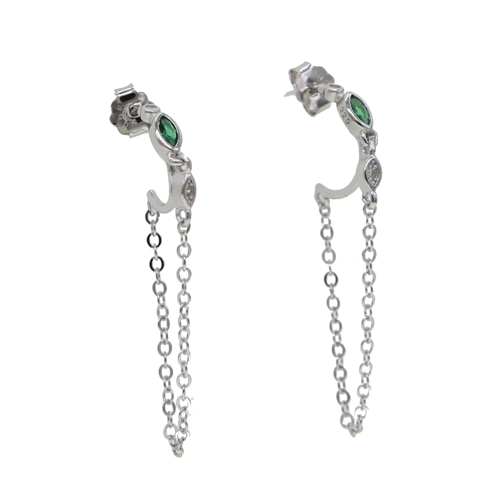 E614-P Серебро 925 пробы, заколка в виде змеи, micro pave cz green eye, потрясающие модные серьги для женщин, позолоченные, животные, альпинист, ювелирные изделия для ушей - Окраска металла: E614-P