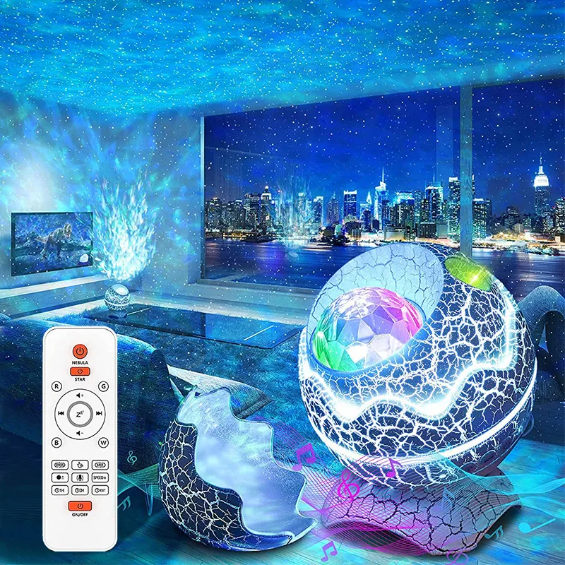 Dinosaur Egg Star Projector Rossetta Galaxy Light Transmission Water Ripple Starry Projection Night 14 Colors | Освещение