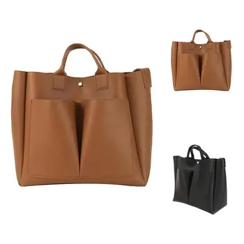 

High Capacity Women Tote Bag Casual Solid Color Multi Handbag Faux Leather Reusable Shopping Beach Bag Bolsos сумка женская