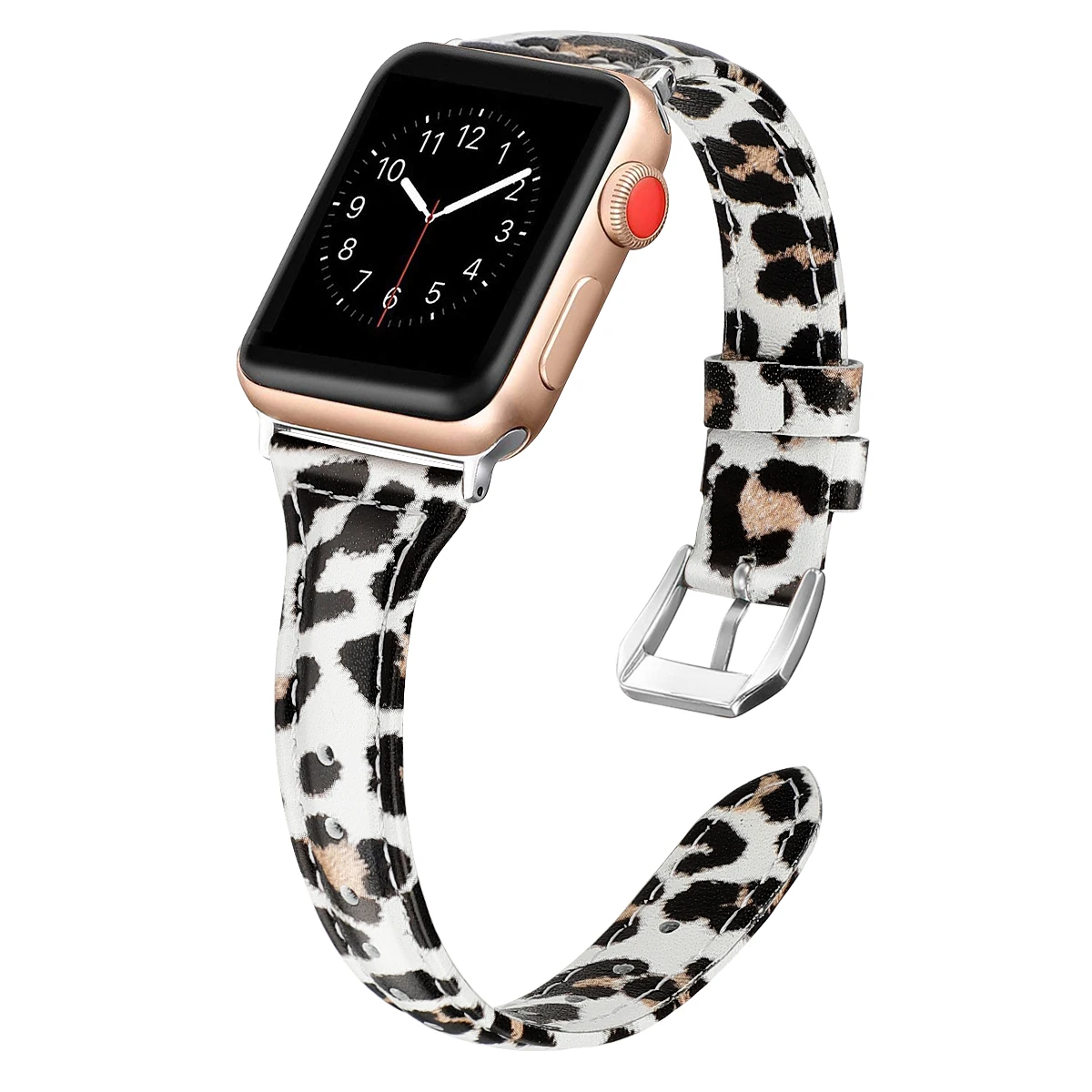 Ремешок для часов Натуральная кожа ремешок для наручных часов Apple Watch 5 4 3 ремешка 44 мм 40 мм браслет, Леопардовый принт браслет 38 мм 42 мм для наручных часов iWatch серии 3/2/1
