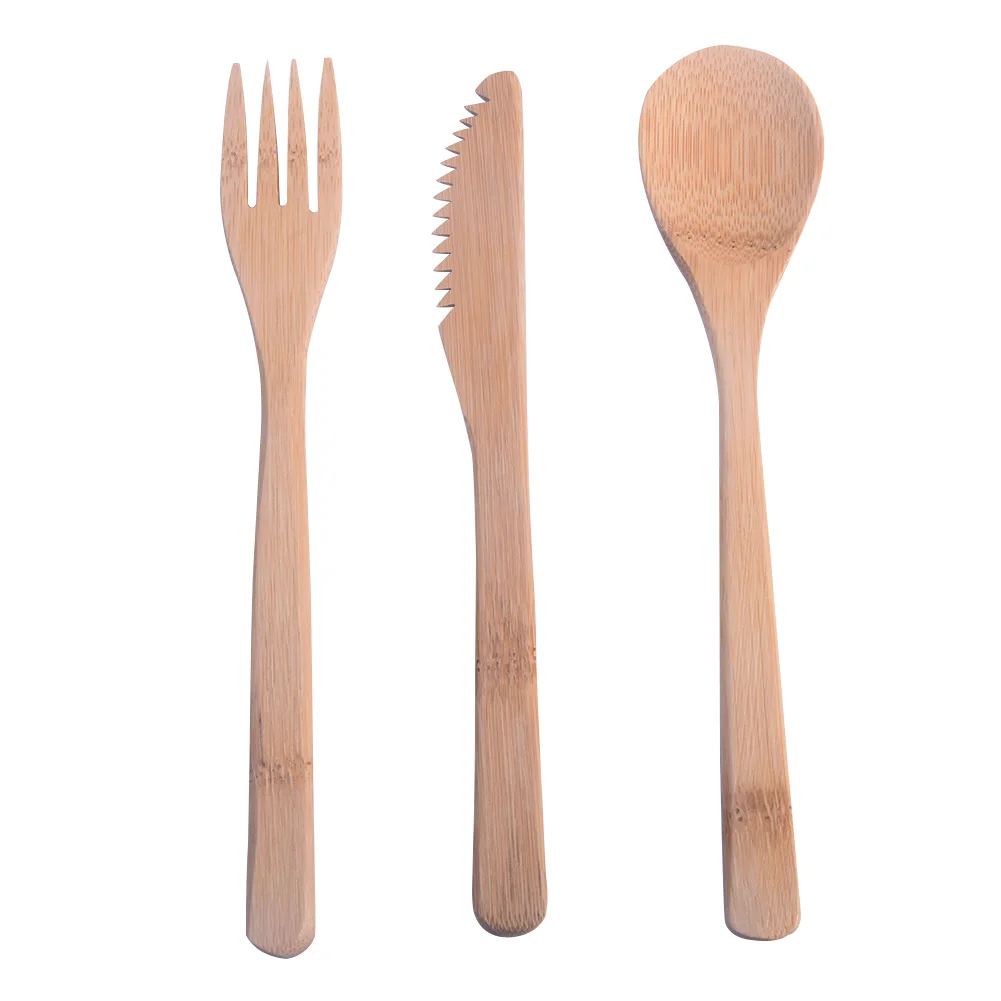 Ресторан варенья набор посуды Janpanese Стиль натуральные бамбуковые шпажки нож ложка кулер кемпинг на открытом воздухе Западная обеденная посуда