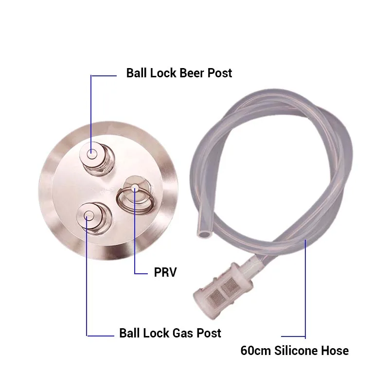 " Tri Clamp(91 мм OD) шаровой замок конвертировать крышку с газовым столбом Beer Post PRV 60 см силиконовый шланг Homebrew Kegging оборудование