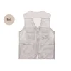 New Casual Loose Cotton Men Vest V-Neck Mesh Zipper Sleeveless Mens Jacket Spring Summer Male Vest With Many Pockets WFY03 ► Photo 3/6