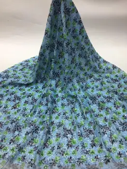 

BLUE Color African Lace Fabric 2020 High quality Sequins with Embroidery Nigerian Lace Fabric For Women French Mesh Lace Fabric