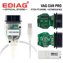 VAG puede PRO V5.5.1 con FTDI FT245RL Chip VCP6 OBD2 interfaz de diagnóstico vag puede pro soporte de Cable USB Bus UDS línea K
