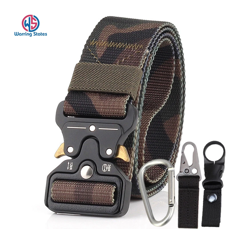 High Quality Camouflage Nylon Military Tactical Belt Men's Training Multifunctional Buckle Metal Outdoor Sports Hook New | Аксессуары