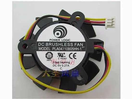 

Power Logic PLA04710B05HH-1 DC 5V 0.27A 37 mm Dia. 25 мм c.t.c 3-проводной