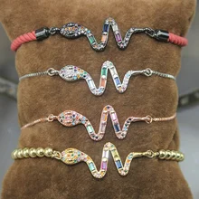 10 шт./лот дизайн красочный коннектор змея cz браслет, покрытый кубическим цирконием компонент, популярный браслет дешево оптом