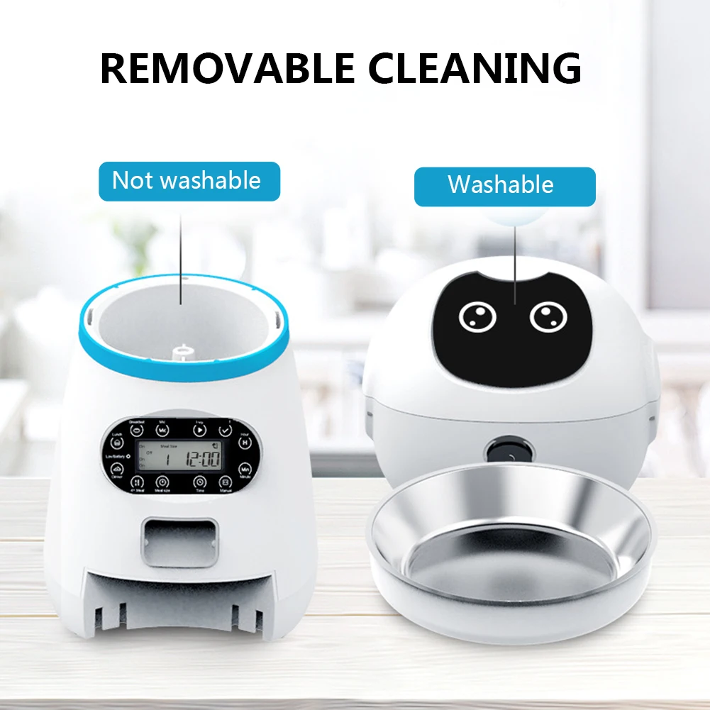 

Pet Automatic Feeders dog Dispenser Feeder Pet Feeder Stainless Steel Bowl Voice Recorder Timing Programmable Automatic