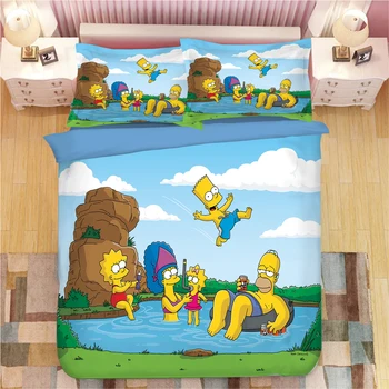 

Cute Simpson 3D Bedding Set Duvet Covers Pillowcases One Piece comforter bedding sets bed linen