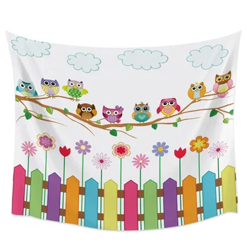 

Cartoon Kid Cute Owl Wall Hanging Tapestries Wall Decor Bedspread Wall Art Curtain Blanket Sheet Hypoallergenic Furniture