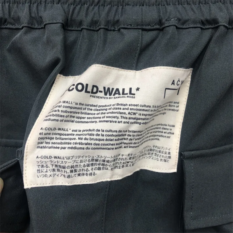 A-COLD-WALL ACW мужские тренировочные брюки высокого качества с большим карманом на молнии с эластичной резинкой на талии уличные бегуны Свободные повседневные A-COLD-WALL брюки