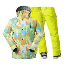 Высококачественный мужской зимний костюм, одежда для спорта на открытом воздухе, сноубординга, 10 k, водонепроницаемые ветрозащитные зимние лыжные куртки и штаны для сноуборда